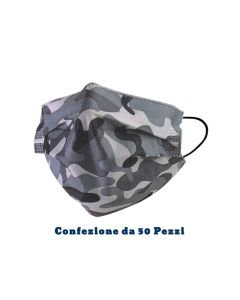 50 x Mascherina Viso Camouflage Triplo Strato Monouso - IVA 5%