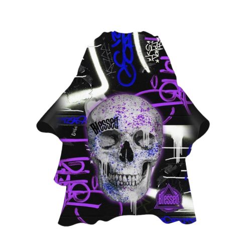 blessed-mantella-barber-cape-purple-skull