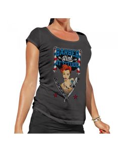 Hey Joe! - T-Shirt Barber Girl Attitude Dark